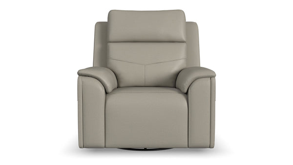 Thunderbird Dove Grey P5 Power Swivel Recliner w/Massage, Heat, Lumbar, & Pillow Tilt